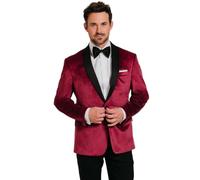 Dobell Mens Burgundy Tuxedo Dinner Jacket Regular Fit Velvet Contrast Shawl Lapel
