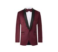 Dobell Mens Burgundy Tuxedo Dinner Jacket Regular Fit Velvet Contrast Shawl Lapel-42R