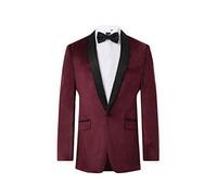 Dobell Mens Burgundy Tuxedo Dinner Jacket Slim Fit Velvet Contrast Shawl Lapel-46R