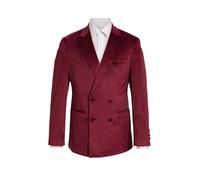Dobell Mens Burgundy Velvet Jacket Regular Fit Peak Lapel Double Breasted-54S