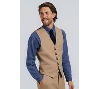 Dobell Men's Camel Twill Waistcoat in Light Brown | Size: 4XL Dobell Light Brown 4XL