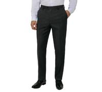 Dobell Mens Charcoal Suit Trousers Regular Fit Windowpane Check