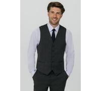 Dobell Men's Charcoal Windowpane Waistcoat | Size: 2XL Dobell Charcoal 2XL