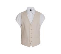 Dobell Mens Cream Waistcoat Lightweight Linen Cotton Blend Regular Fit-M (38-40in)