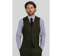 Dobell Men's Dark Green Twill Waistcoat | Size: Small Dobell Dark Green S