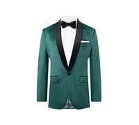 Dobell Mens Dark Green Velvet Jacket Slim Fit Contrast Satin Shawl Lapel-42R