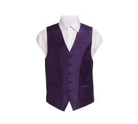 Dobell Mens Dark Purple Waistcoat Regular Fit Dupion 5 Button-M (38-40in)
