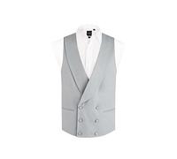 Dobell Mens Dove Grey Morning Suit Wedding Waistcoat Regular Fit Shawl Lapel Double Breasted-3XL (54-56in)