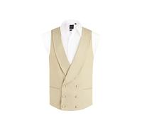Dobell Mens Gold/Buff Morning Suit Wedding Waistcoat Regular Fit Shawl Lapel Double Breasted-M (38-40in)