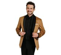 Dobell Mens Gold Paisley Velvet Tuxedo Jacket Regular Fit Contrast Shawl Lapel-40R