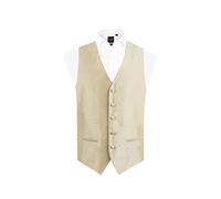 Dobell Mens Gold Waistcoat Regular Fit Dupion 5 Button-XL (46-48in)