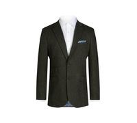 Dobell Mens Green Herringbone Tweed Jacket Regular Fit-54L