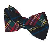 Dobell Mens Green Tartan Bow Tie Pre-Tied
