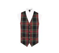 Dobell Mens Green Tartan Waistcoat Regular Fit 5 Button-3XL