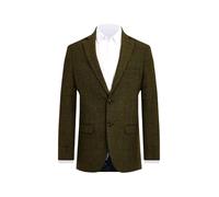 Dobell Mens Green Tweed Jacket Regular Fit Notch Lapel Windowpane Check-48R