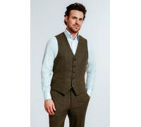 Dobell Men's Green Windowpane Check Tweed Waistcoat | Size: Large Dobell Green L