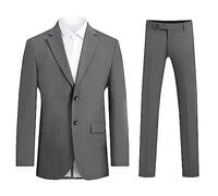 Dobell Mens Grey 2 Piece Suit Slim Fit (34R Jacket with 28R Trousers)