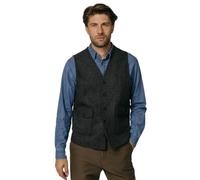 Dobell Mens Grey Barleycorn Tweed Waistcoat Regular Fit Patch Pockets-XL (46-48in)
