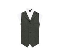 Dobell Mens Grey Donegal Tweed Waistcoat Regular Fit Notch Lapel-L (42-44in)