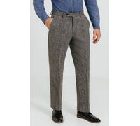 Dobell Men's Grey Herringbone Harris Tweed Trousers | Size: 36R Dobell Grey 36R