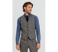 Dobell Men's Grey Herringbone Harris Tweed Waistcoat | Size: XL Dobell Grey XL