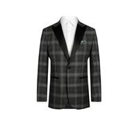 Dobell Mens Grey Tartan Check Tuxedo Dinner Jacket Regular Fit Peak Lapel-46R