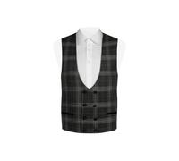 Dobell Mens Grey Tartan Check Waistcoat Regular Fit Double Breasted-L (42-44in)
