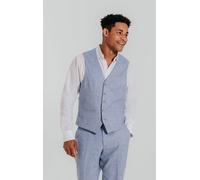Dobell Men's Light Blue Linen Waistcoat | Size: Large Dobell Light Blue L