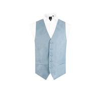 Dobell Mens Light Blue Paisley Waistcoat Regular Fit 5 Button Wedding-L (42-44in)
