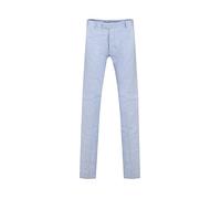 Dobell Mens Light Blue Trousers Lightweight Linen Cotton Blend Regular Fit-34S