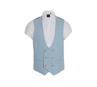 Dobell Mens Light Blue Waistcoat Regular Fit Double Breasted 6 Button-3XL (54-56in)