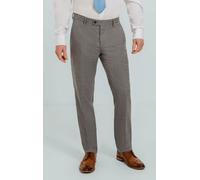 Dobell Men's Light Grey Check Suit Trousers | Size: 36R Dobell Light Grey 36R
