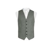 Dobell Mens Light Grey Donegal Tweed Waistcoat Regular Fit-2XL (50-52in)