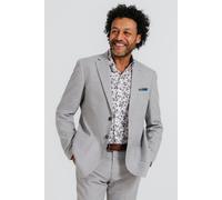 Dobell Men's Light Grey Linen Suit Jacket | Size: 46R Dobell Light Grey 46R