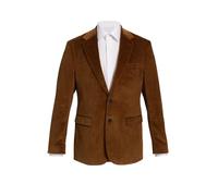 Dobell Mens Mid Brown Corduroy Jacket Regular Fit 100% Cotton-48L