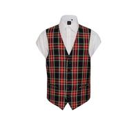 Dobell Mens Navy Blue Tartan Waistcoat Regular Fit-XL (46-48in)