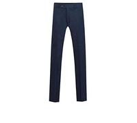 Dobell Mens Navy Donegal Tweed Trousers Regular Fit Wool Blend-54R