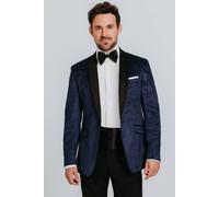 Dobell Men's Navy Paisley Velvet 2 Piece Tuxedo | Size: 48R Dobell Navy 48R