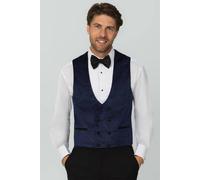 Dobell Men's Navy Paisley Velvet Double Breasted Tuxedo Waistcoat | Size: 3XL Dobell Navy 3XL