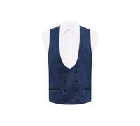Dobell Mens Navy Paisley Velvet Tuxedo Waistcoat Regular Fit Double Breasted-S (34-36in)