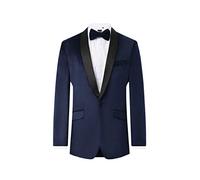 Dobell Mens Navy Tuxedo Dinner Jacket Regular Fit Velvet Contrast Shawl Lapel-44R