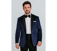 Dobell Men's Navy Velvet Jacket with Contrast Shawl Lapel | Size: 40R Dobell Navy 40R