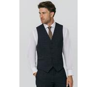 Dobell Men's Navy with Rust Check Waistcoat | Size: 2XL Dobell Navy 2XL
