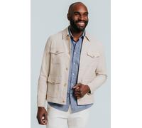 Dobell Men's Oatmeal Linen Safari Jacket in Light Brown | Size: XL Dobell Light Brown XL