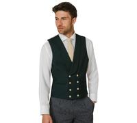 Dobell Mens Racing Green Morning Waistcoat Regular Fit Double Breasted-M (38-40in)
