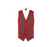 Dobell Mens Red Tartan Waistcoat Regular Fit 5 Button-XL (46-48in)