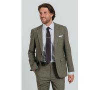 Dobell Men's Sage Green Herringbone Tweed Suit Jacket in Light Green | Size: 44R Dobell Light Green 44R