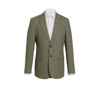 Dobell Mens Sage Green Herringbone Tweed Suit Jacket Regular Fit Wool Blend-38R
