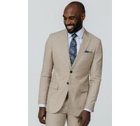 Dobell Men's Stone Sharkskin Slim Fit 2 Piece Suit | Size: 38R Dobell Stone 38R