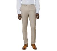 Dobell Mens Stone Sharkskin Suit Trousers Slim Fit-34L